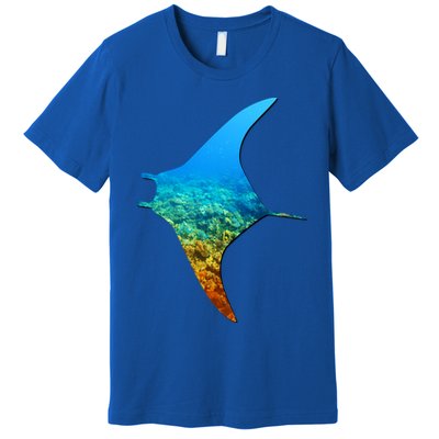 Manta Ray Silhouette Earth Day And Ocean Week Gift Premium T-Shirt