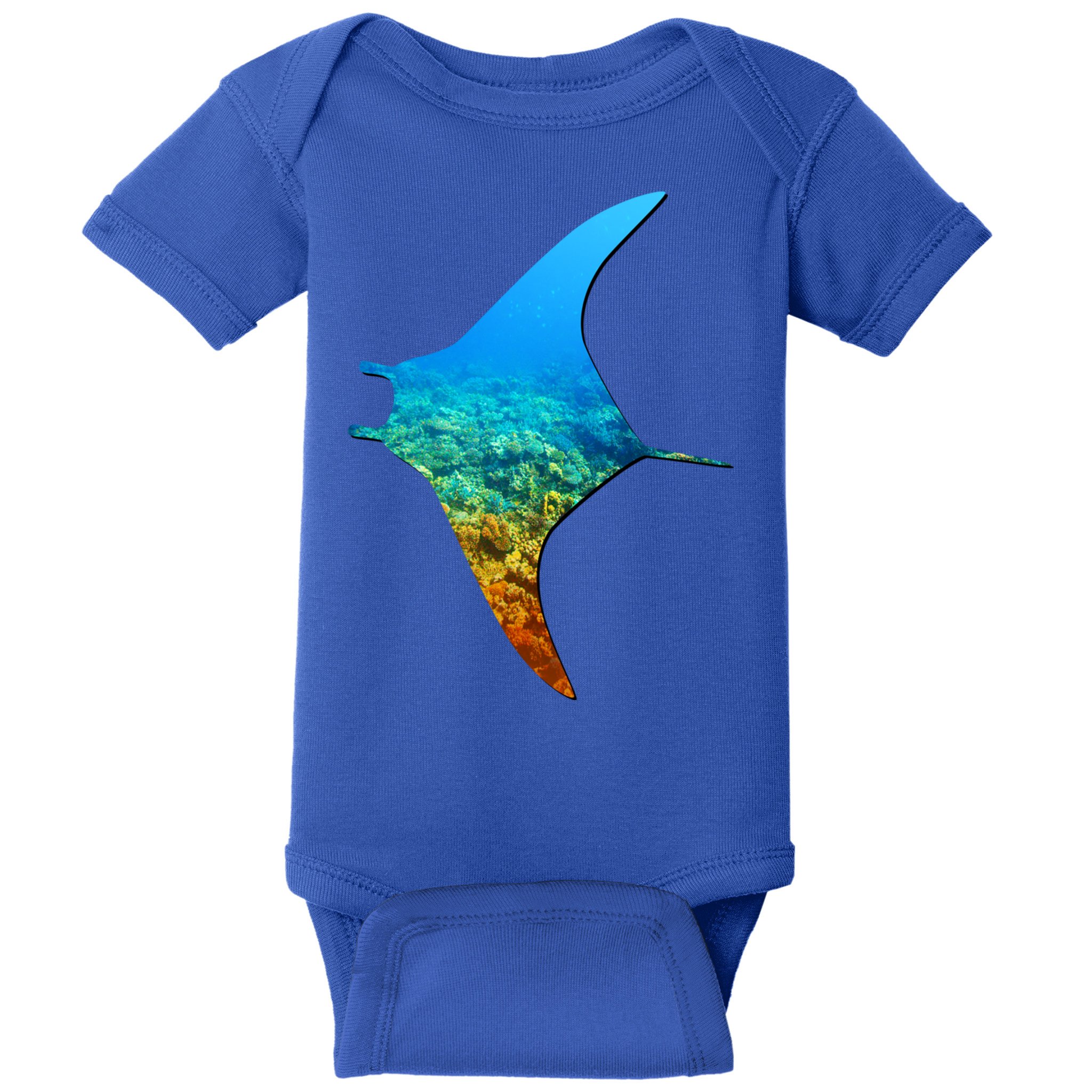 Manta Ray Silhouette Earth Day And Ocean Week Gift Baby Bodysuit