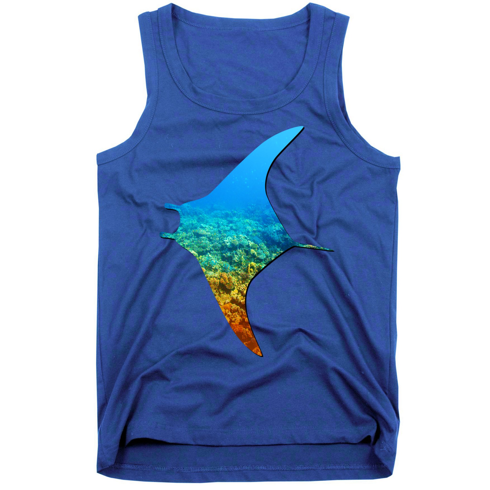 Manta Ray Silhouette Earth Day And Ocean Week Gift Tank Top