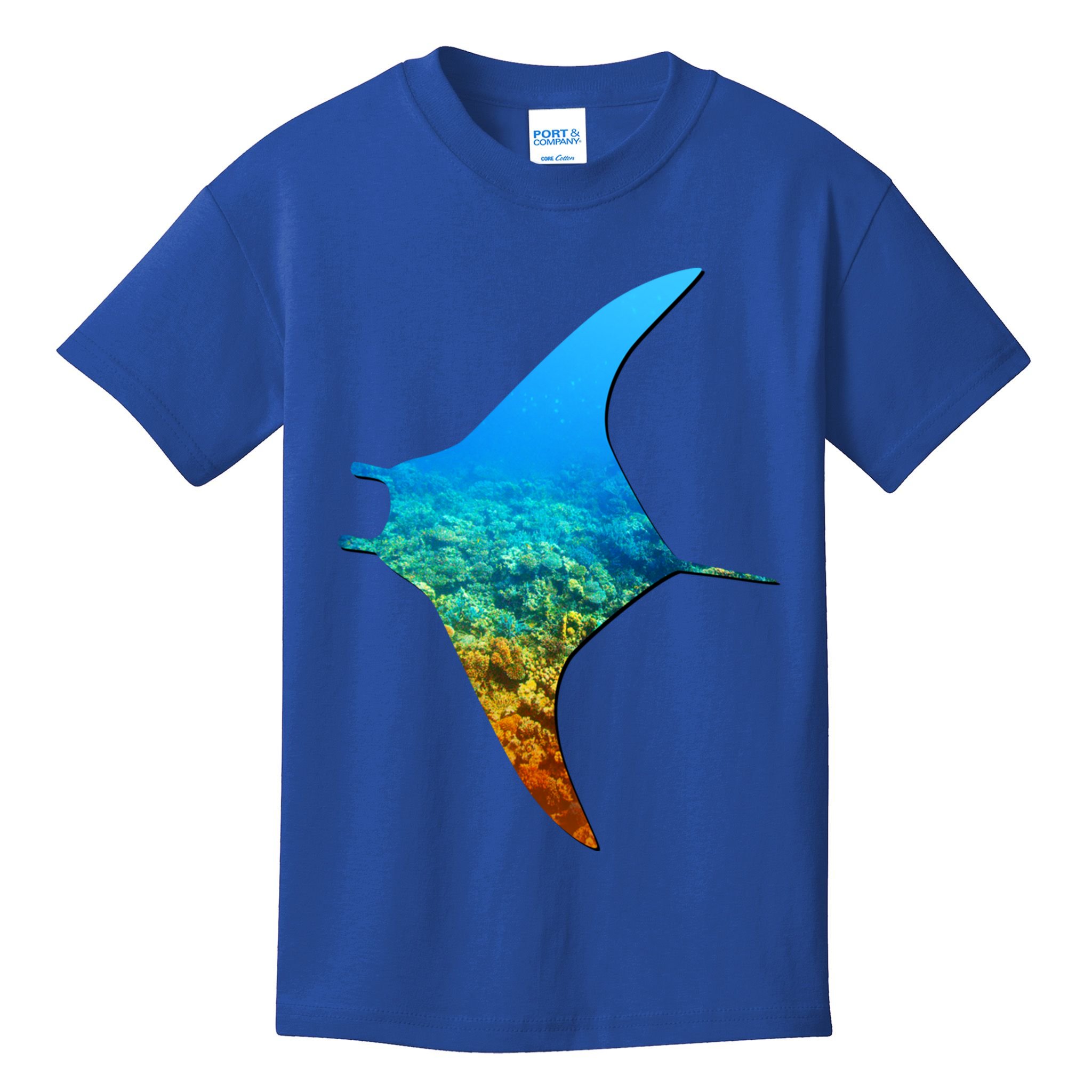 Manta Ray Silhouette Earth Day And Ocean Week Gift Kids T-Shirt