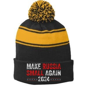 Make Russia Small Again Make Russia Small Again Stripe Pom Pom Beanie