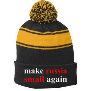 Make Russia Small Again  Funny Make Russia Small Again Stripe Pom Pom Beanie