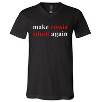 Make Russia Small Again  Funny Make Russia Small Again V-Neck T-Shirt