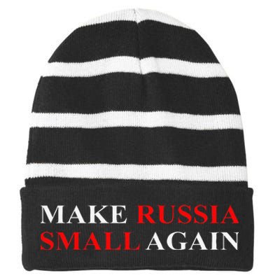 Make Russia Small Again  Funny Make Russia Small Again Striped Beanie with Solid Band