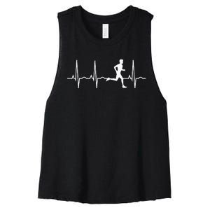 Marathon Runner Saying Running Motivation Women's Racerback Cropped Tank