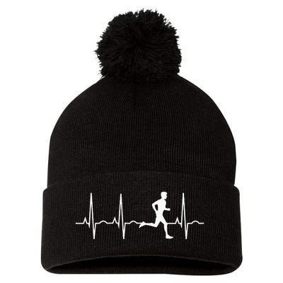 Marathon Runner Saying Running Motivation Pom Pom 12in Knit Beanie