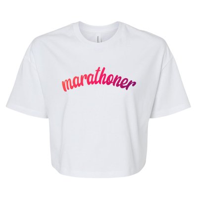 Marathoner Running Super Power Running S S Funny Gift Bella+Canvas Jersey Crop Tee