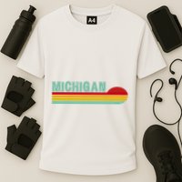 Michigan Retro Sunset Logo Cooling Performance Crew T-Shirt