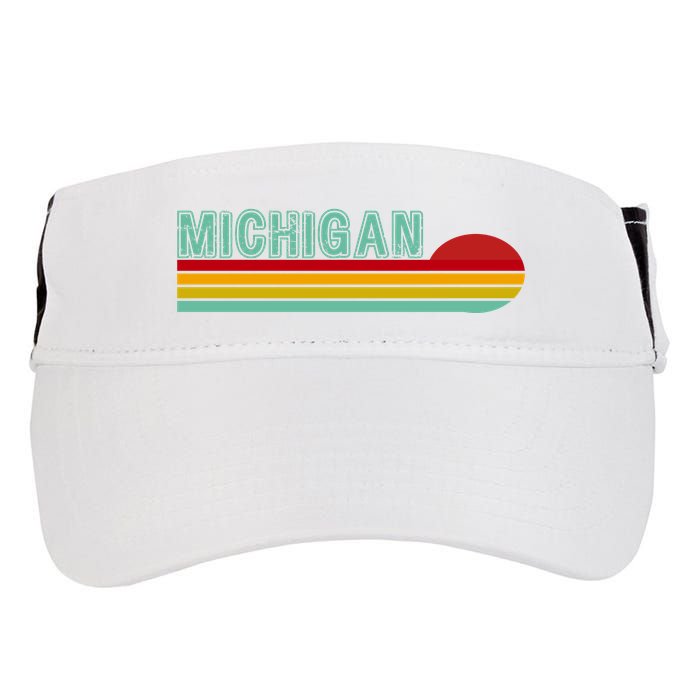 Michigan Retro Sunset Logo Adult Drive Performance Visor
