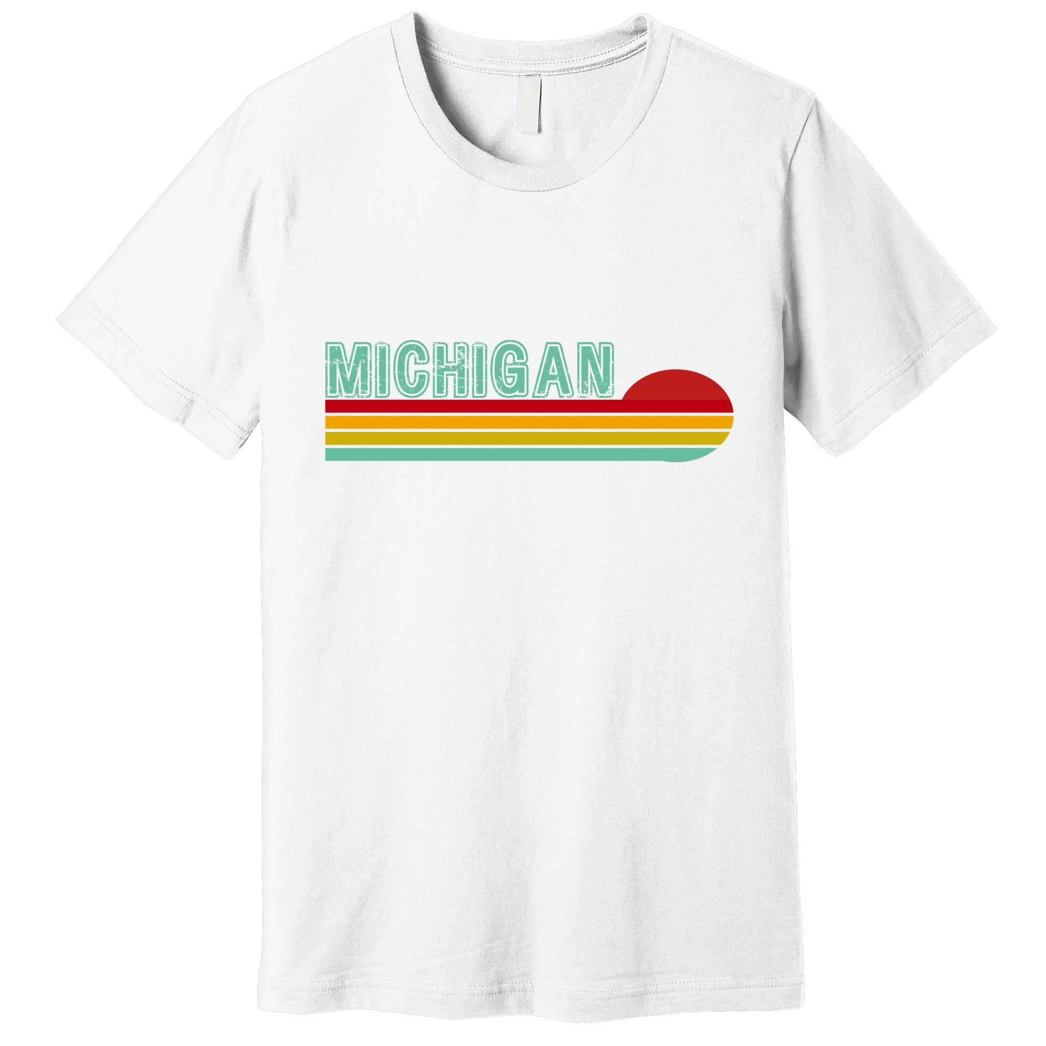 Michigan Retro Sunset Logo Premium T-Shirt