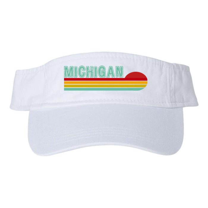 Michigan Retro Sunset Logo Valucap Bio-Washed Visor