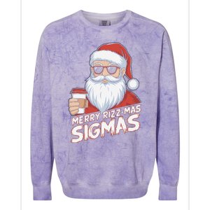 Merry Rizzmas Teens School Funny Christmas Santa Claus Colorblast Crewneck Sweatshirt