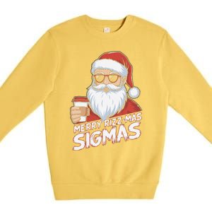 Merry Rizzmas Teens School Funny Christmas Santa Claus Premium Crewneck Sweatshirt