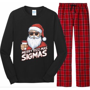 Merry Rizzmas Teens School Funny Christmas Santa Claus Long Sleeve Pajama Set