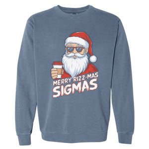 Merry Rizzmas Teens School Funny Christmas Santa Claus Garment-Dyed Sweatshirt