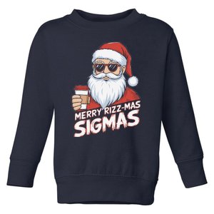 Merry Rizzmas Teens School Funny Christmas Santa Claus Toddler Sweatshirt