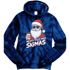 Merry Rizzmas Teens School Funny Christmas Santa Claus Tie Dye Hoodie