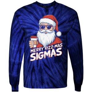 Merry Rizzmas Teens School Funny Christmas Santa Claus Tie-Dye Long Sleeve Shirt