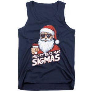 Merry Rizzmas Teens School Funny Christmas Santa Claus Tank Top