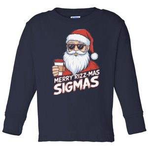 Merry Rizzmas Teens School Funny Christmas Santa Claus Toddler Long Sleeve Shirt