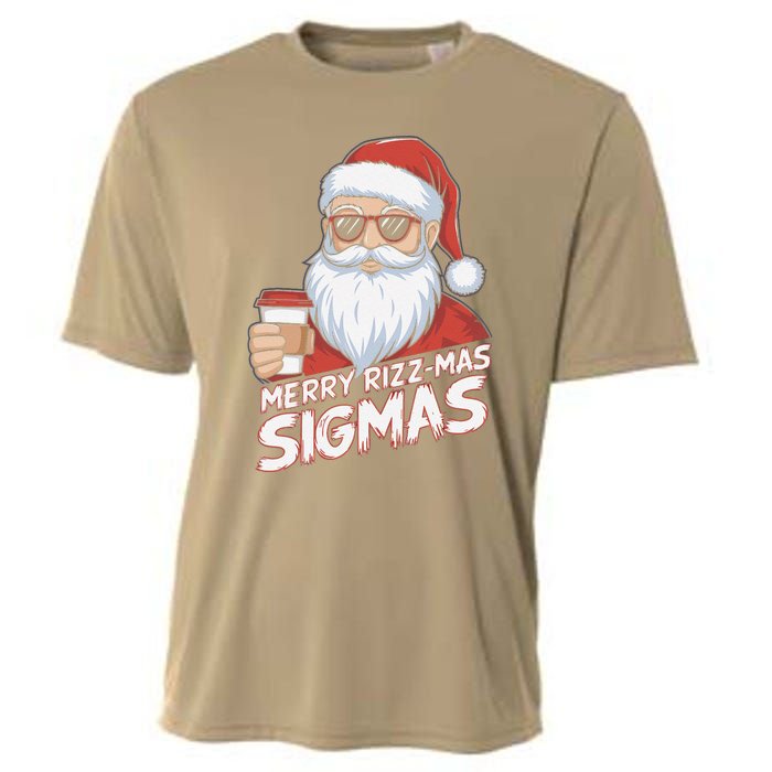 Merry Rizzmas Teens School Funny Christmas Santa Claus Cooling Performance Crew T-Shirt