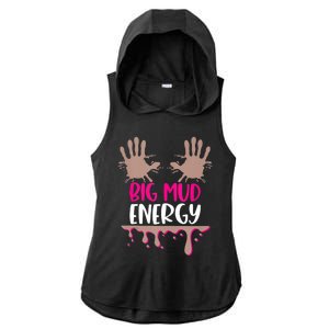 Mud Run Team Women Big Mud Energy Mud Race Muddy Handprints Ladies PosiCharge Tri-Blend Wicking Draft Hoodie Tank