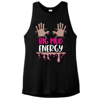 Mud Run Team Women Big Mud Energy Mud Race Muddy Handprints Ladies PosiCharge Tri-Blend Wicking Tank