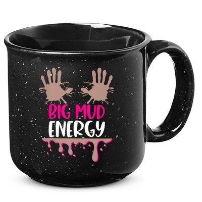 Mud Run Team Women Big Mud Energy Mud Race Muddy Handprints 15oz Campfire Ceramic Mug