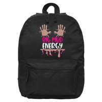 Mud Run Team Women Big Mud Energy Mud Race Muddy Handprints 16 in Basic Backpack