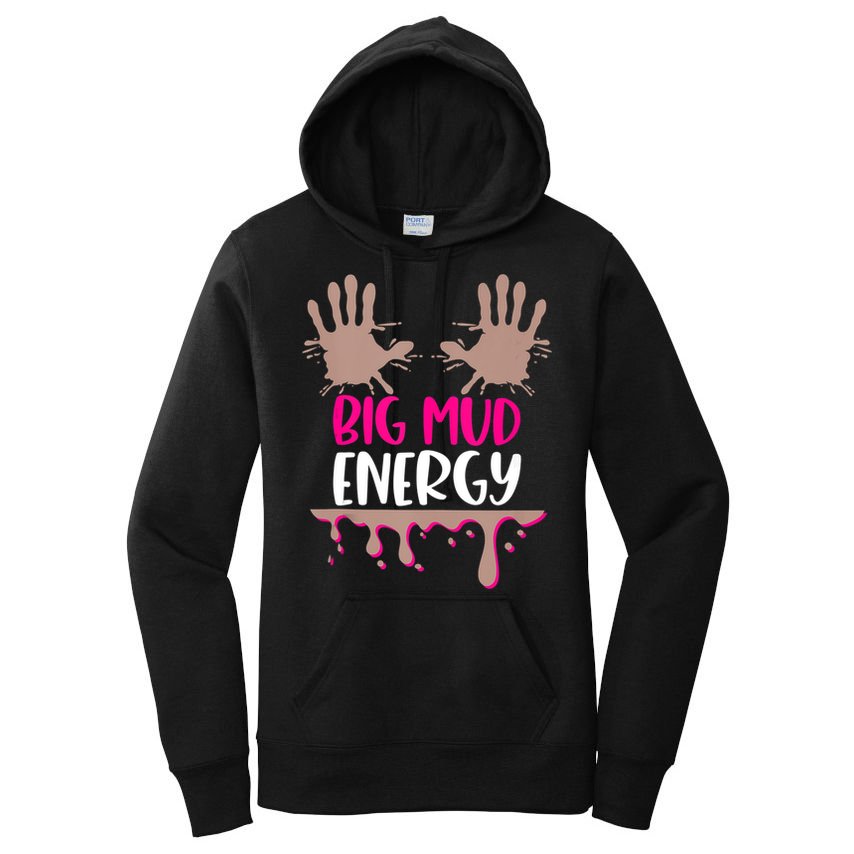 Mud Run Team Women Big Mud Energy Mud Race Muddy Handprints Women's Pullover Hoodie