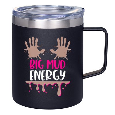 Mud Run Team Women Big Mud Energy Mud Race Muddy Handprints 12oz Stainless Steel Coffee Mug