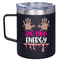 Mud Run Team Women Big Mud Energy Mud Race Muddy Handprints 12oz Stainless Steel Coffee Mug