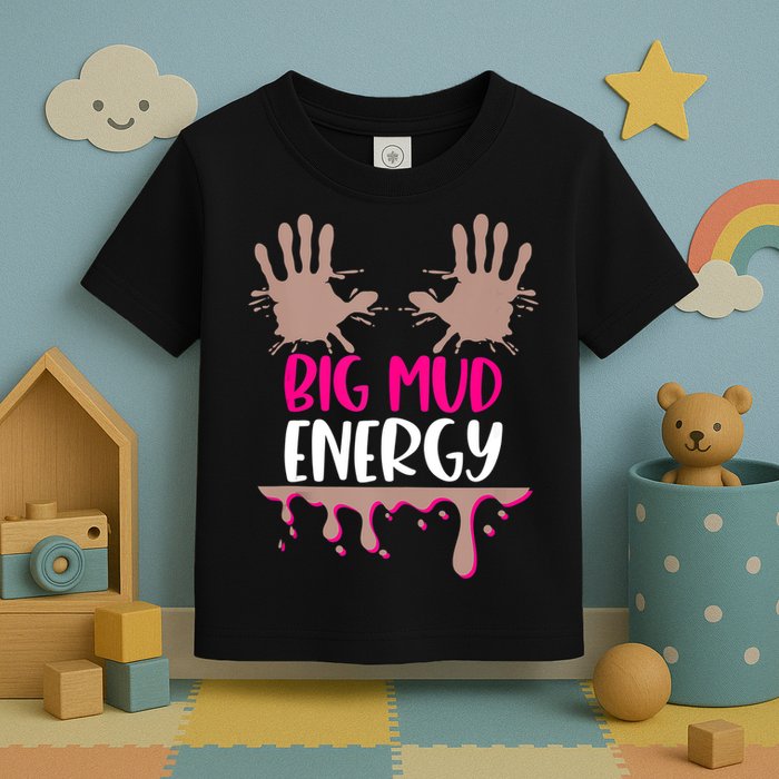 Mud Run Team Women Big Mud Energy Mud Race Muddy Handprints Toddler T-Shirt