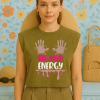 Mud Run Team Women Big Mud Energy Mud Race Muddy Handprints Garment-Dyed Women's Muscle Tee