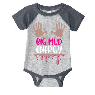 Mud Run Team Women Big Mud Energy Mud Race Muddy Handprints Infant Baby Jersey Bodysuit