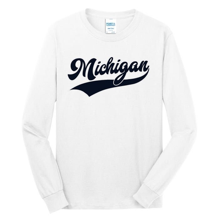 Michigan Retro Throwback Design Classic Tall Long Sleeve T-Shirt