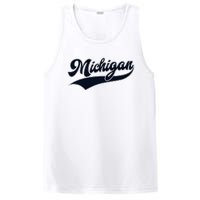 Michigan Retro Throwback Design Classic PosiCharge Competitor Tank