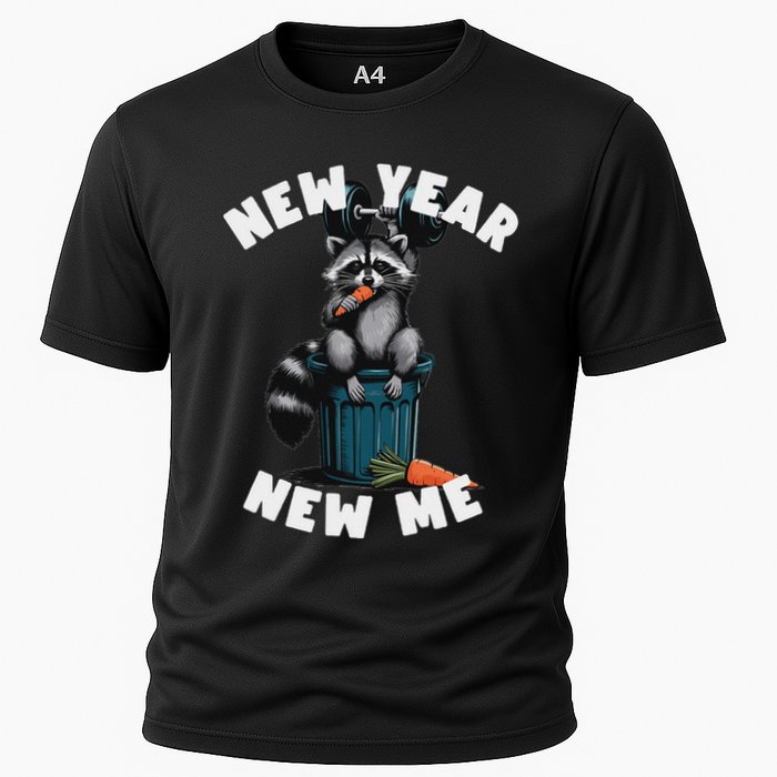 Me. Raccoon Trash Panda Carrot & Dumbbell Cooling Performance Crew T-Shirt