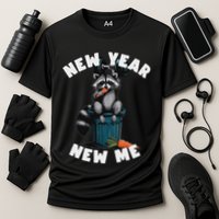Me. Raccoon Trash Panda Carrot & Dumbbell Cooling Performance Crew T-Shirt