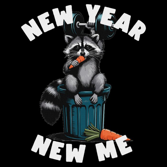 Me. Raccoon Trash Panda Carrot & Dumbbell Cooling Performance Crew T-Shirt