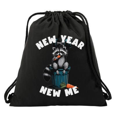 Me. Raccoon Trash Panda Carrot & Dumbbell Drawstring Bag
