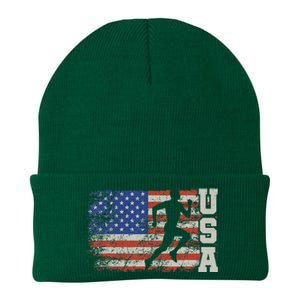 Marathon Runner Team America Usa Flag Running Shoes Knit Cap Winter Beanie