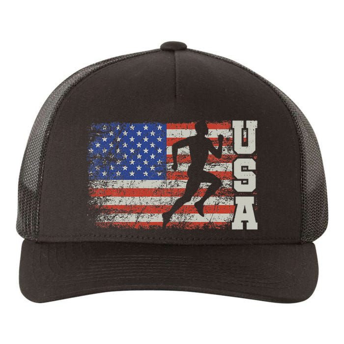 Marathon Runner Team America Usa Flag Running Shoes Yupoong Adult 5-Panel Trucker Hat