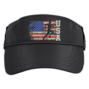 Marathon Runner Team America Usa Flag Running Shoes Adult Drive Performance Visor