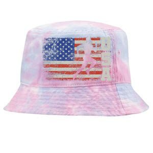 Marathon Runner Team America Usa Flag Running Shoes Tie-Dyed Bucket Hat