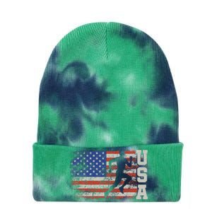 Marathon Runner Team America Usa Flag Running Shoes Tie Dye 12in Knit Beanie