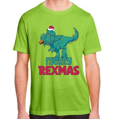 Merry Rexmas Tree Rex Dinosaur Christmas Gift Adult ChromaSoft Performance T-Shirt