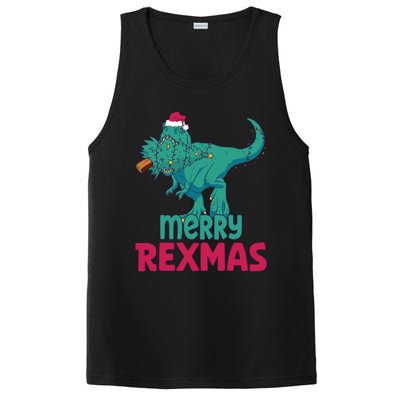 Merry Rexmas Tree Rex Dinosaur Christmas Gift PosiCharge Competitor Tank