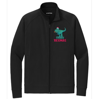 Merry Rexmas Tree Rex Dinosaur Christmas Gift Stretch Full-Zip Cadet Jacket