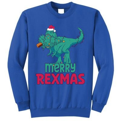 Merry Rexmas Tree Rex Dinosaur Christmas Gift Tall Sweatshirt